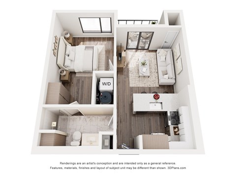 Floor plan for 1 bed, 1 bath, 786 sqft